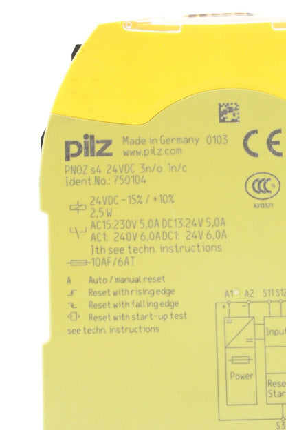 Pilz PNOZ s4 24VDC 3n/o 1n/c Safety Relay
