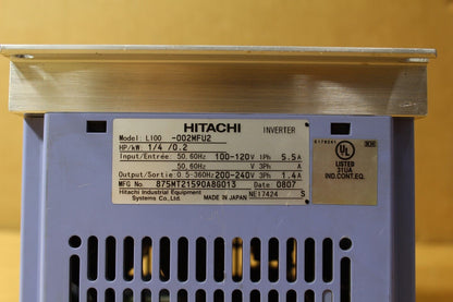 Hitachi L100-002MFU2 Inverter (No Cover)