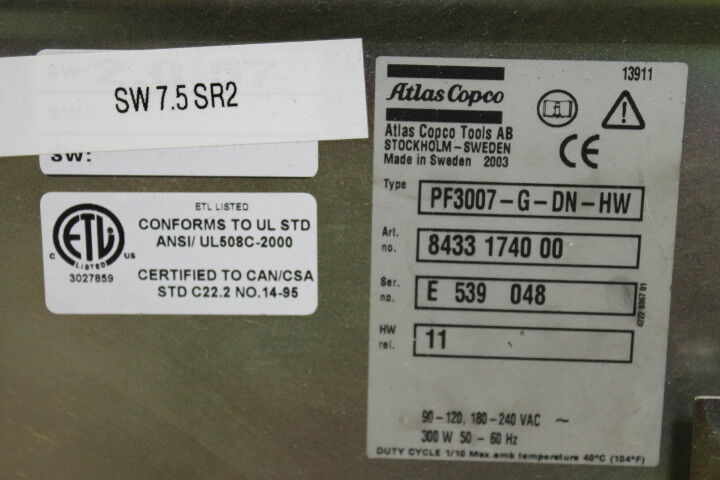 ATLAS COPCO 8433 1740 00 TENSOR S4/S7 PF3007-G--DN-HW 8433174000