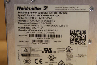 Weidmuller 1478130000 Switching Power Supply