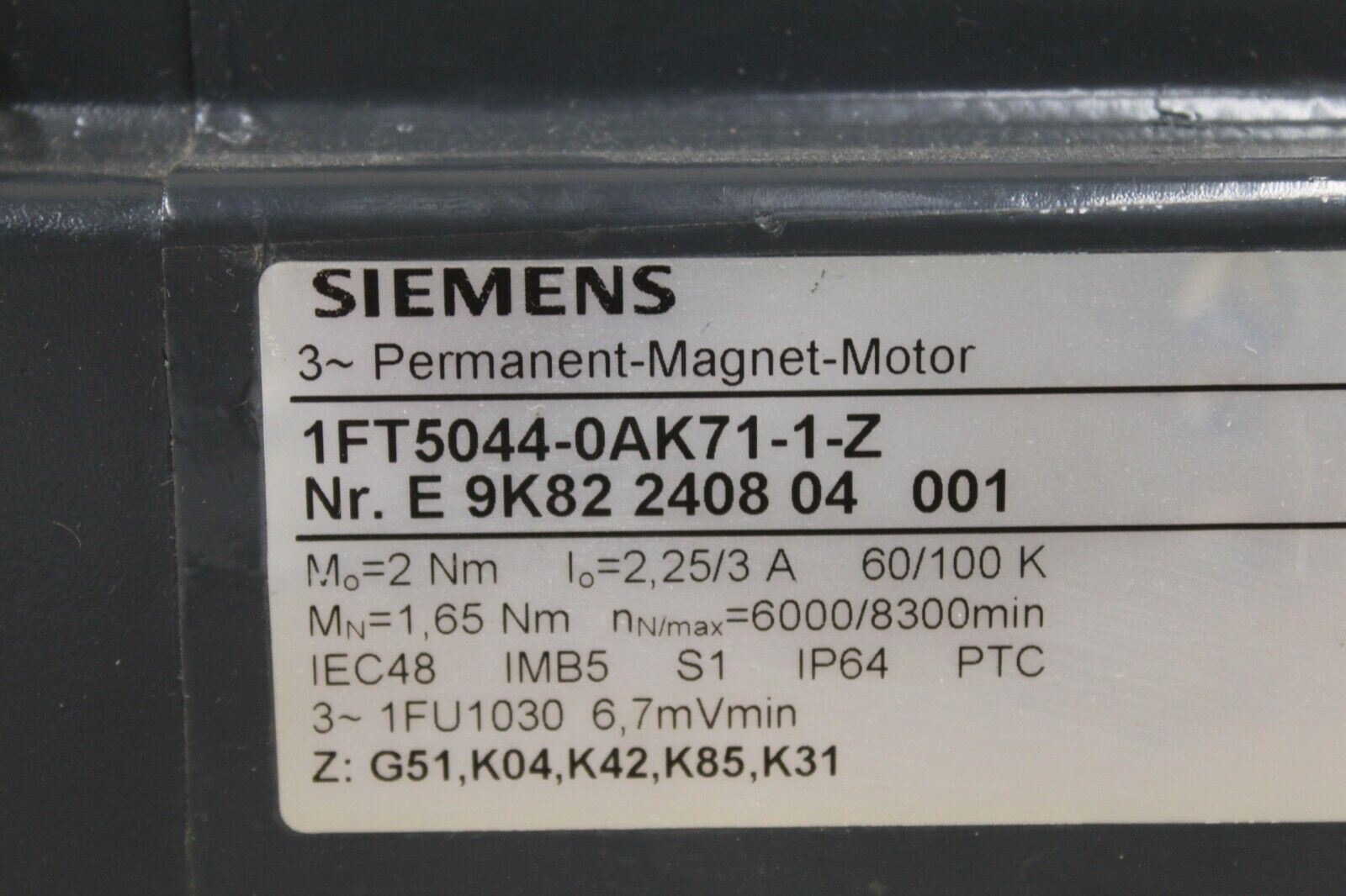 Siemens 1FT5044-1AF71-3AA0 Motor New No Box*