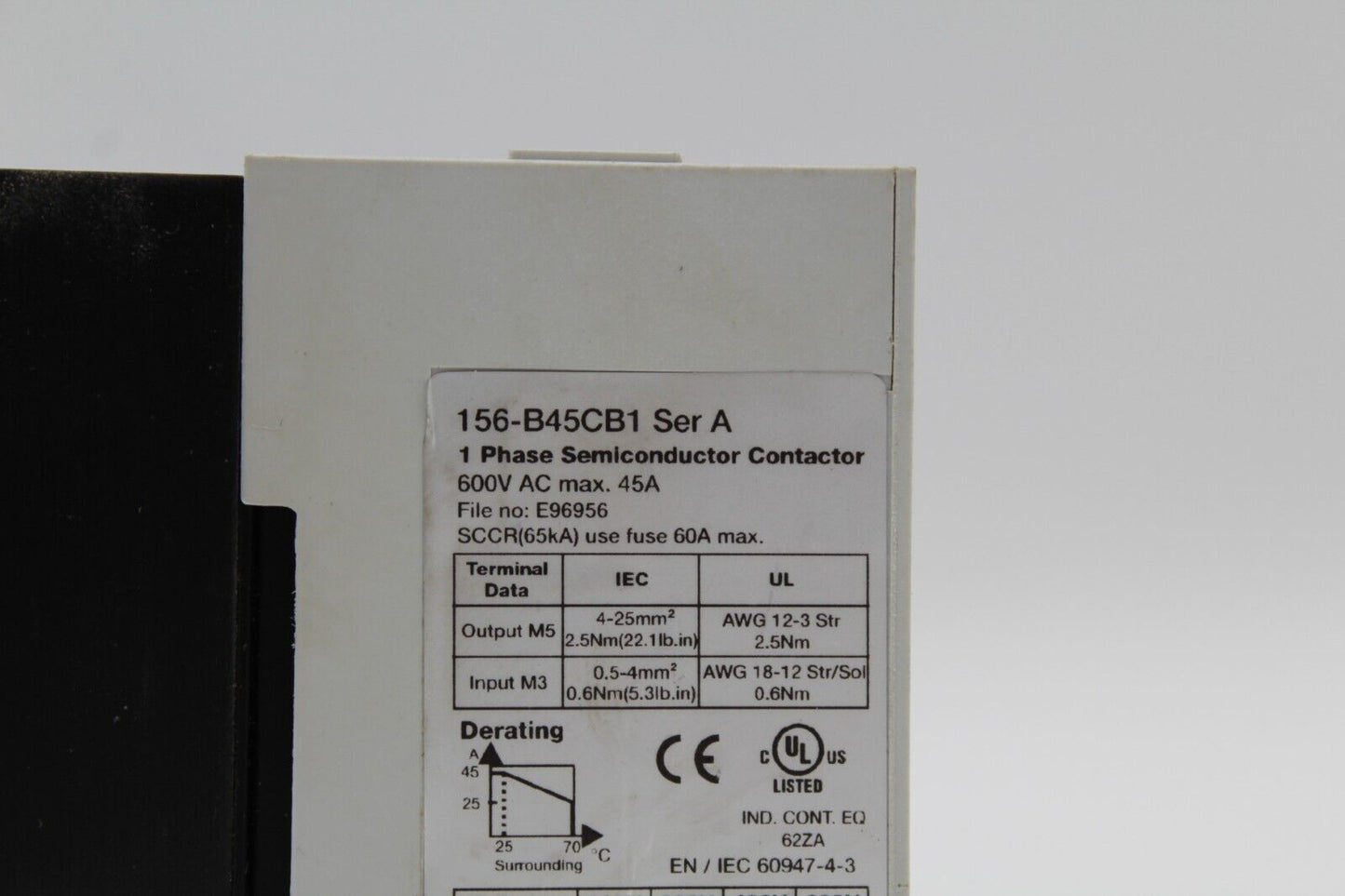 Allen Bradley 156-B45CB1 Semiconductor Contactor