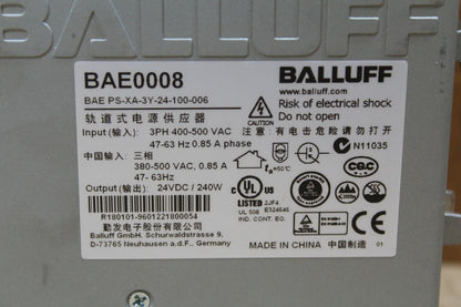Balluff BAE008 PS-XA-3Y-24-100-006 Power Supply