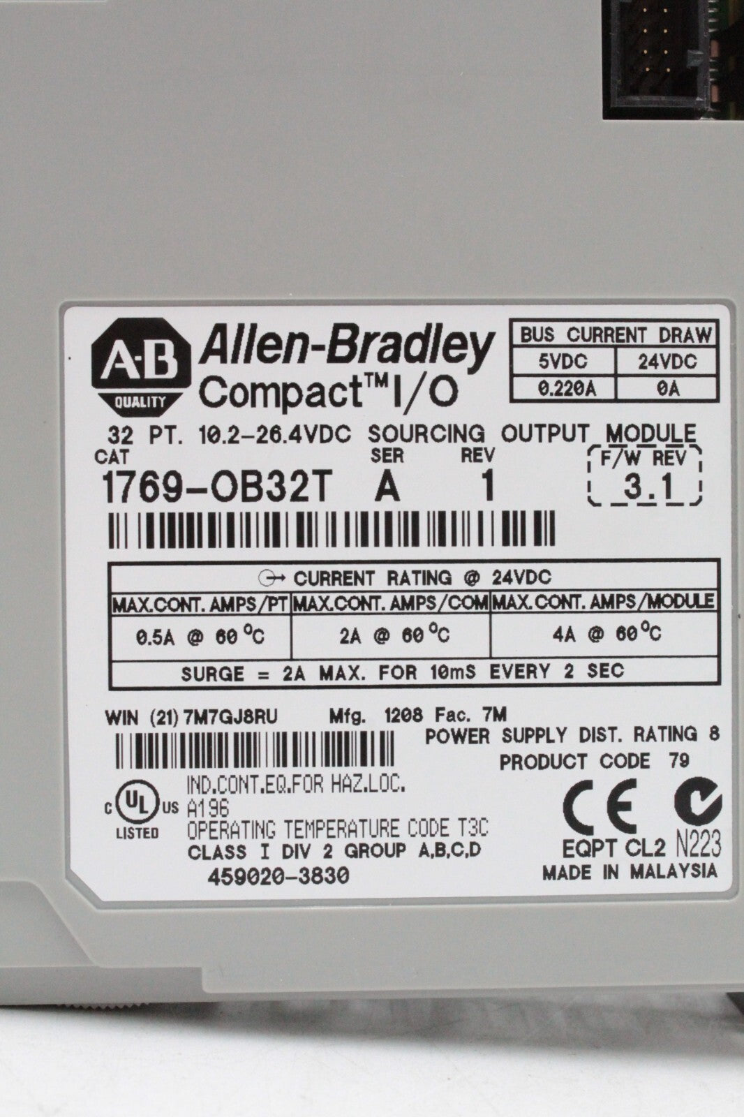 Allen-Bradley 1769-OB32T Compact I/O 32 Pt. Sourcing Output Module