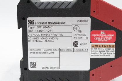 Sti Scientific Technologies SR126AM01 Dual Channel Safety Monitoring Relay