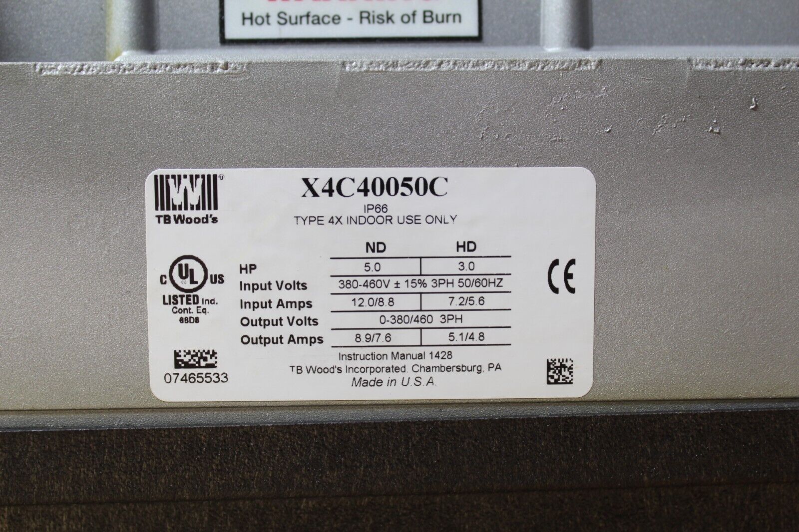 TB Woods X4C40050C 5 HP AC Drive