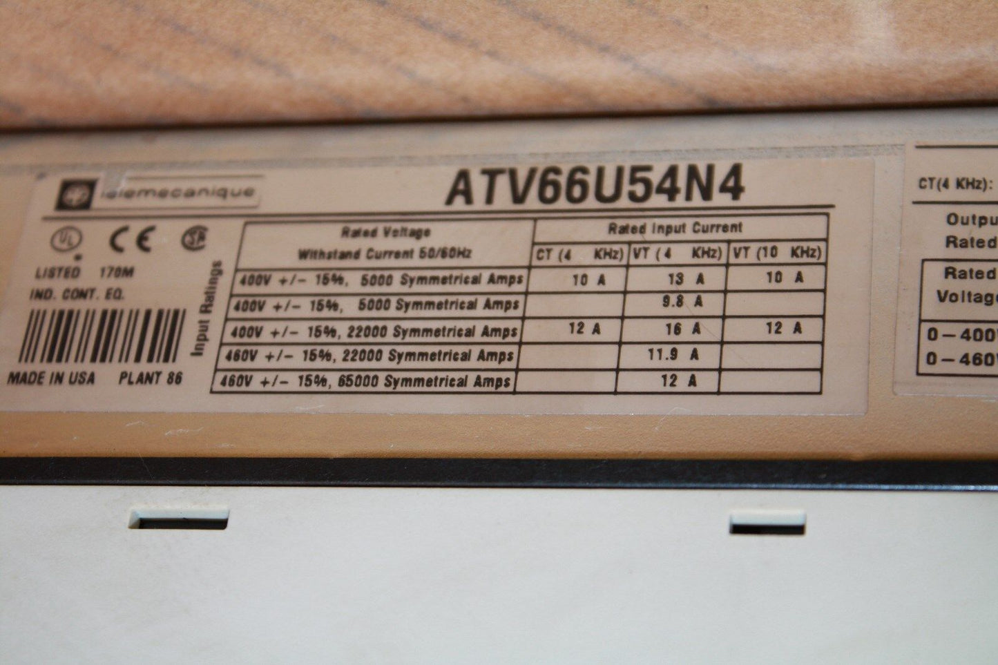 TELEMECANIQUE ALTIVAR 66 ATV66U54N4