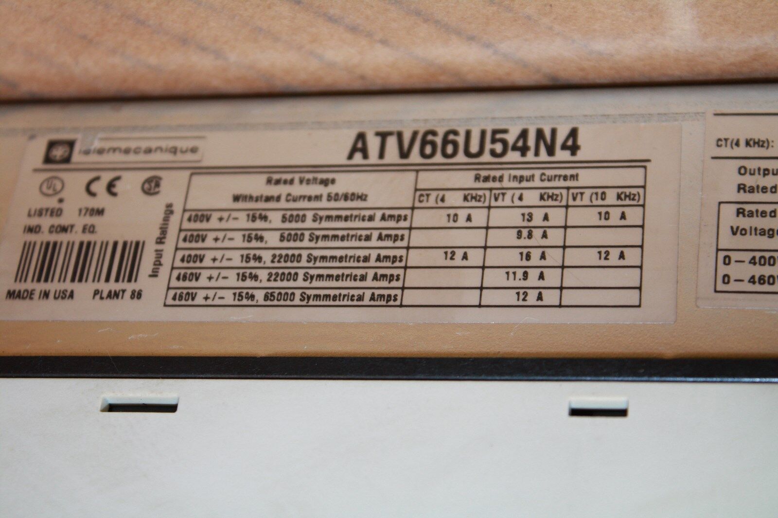 TELEMECANIQUE ALTIVAR 66 ATV66U54N4