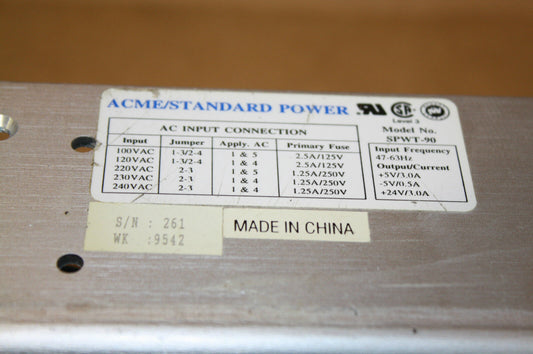 ACME STANDARD POWER SPWT-90 POWER SUPPLY