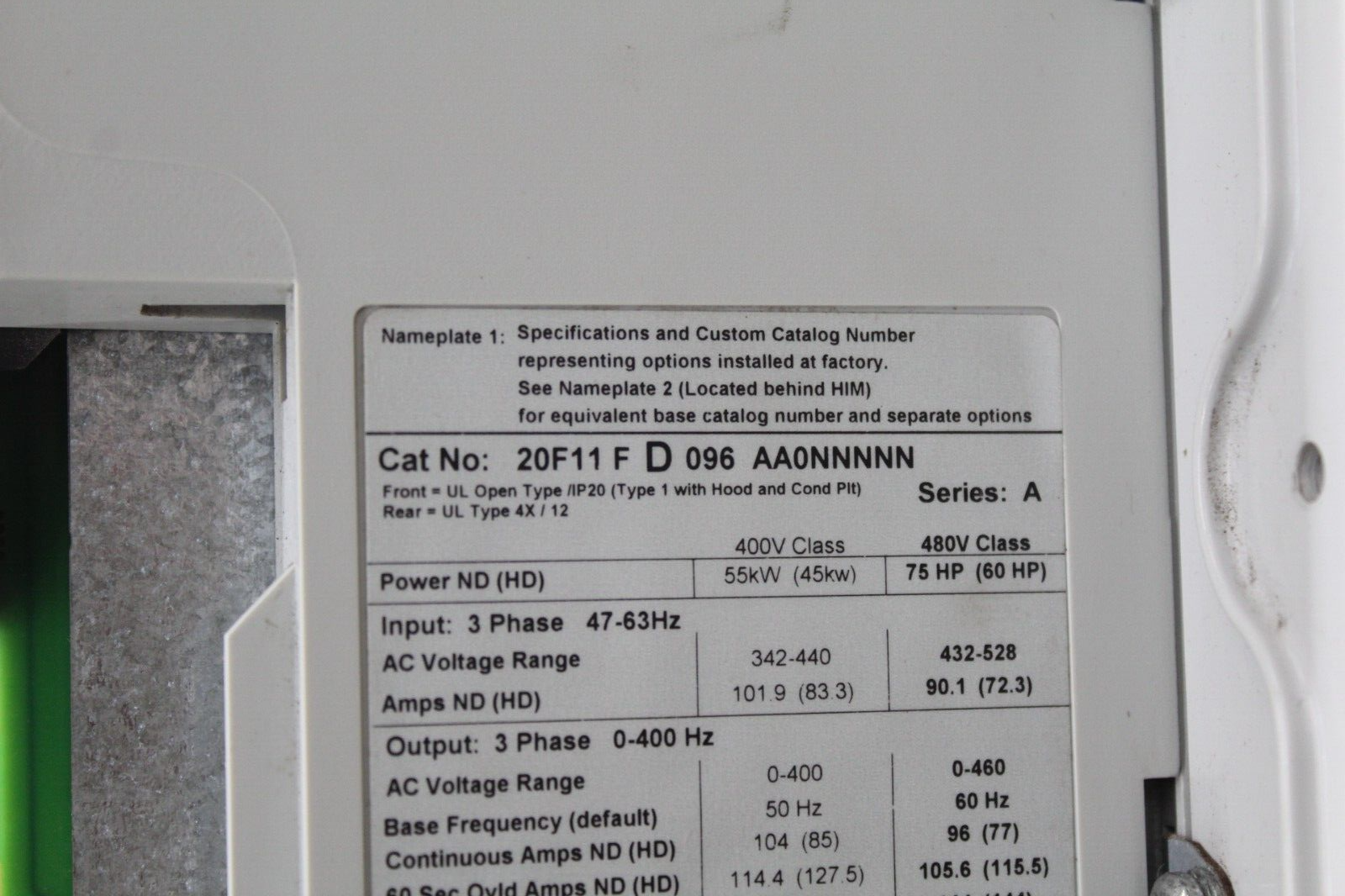Allen Bradley 20F11FD096AA0NNNNN PowerFlex 753 *No Cover