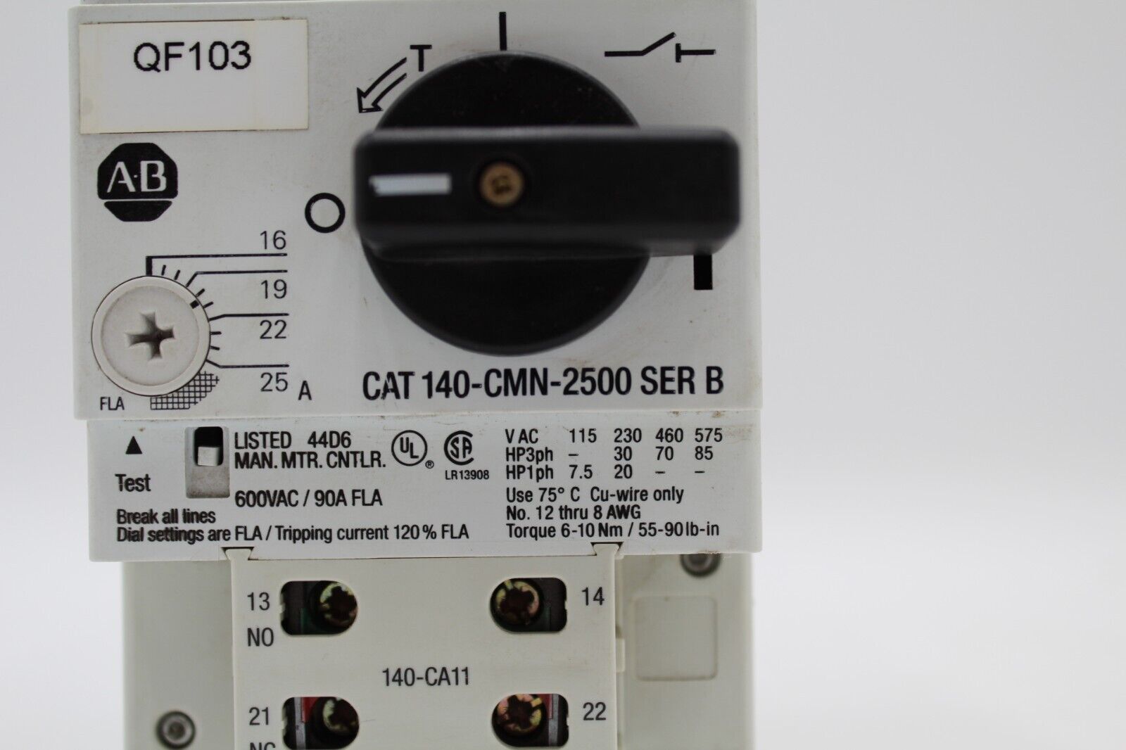 Allen-Bradley 140-CMN-2500 Ser.  B Motor Controller Circuit Breaker