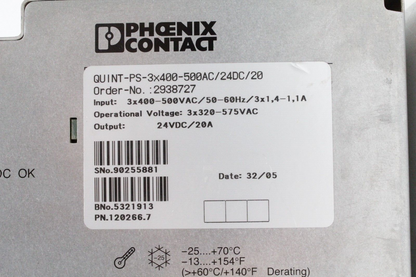 Phoenix Contact QUINT-PS-3x400-500AC/24DC/20 Power Supply