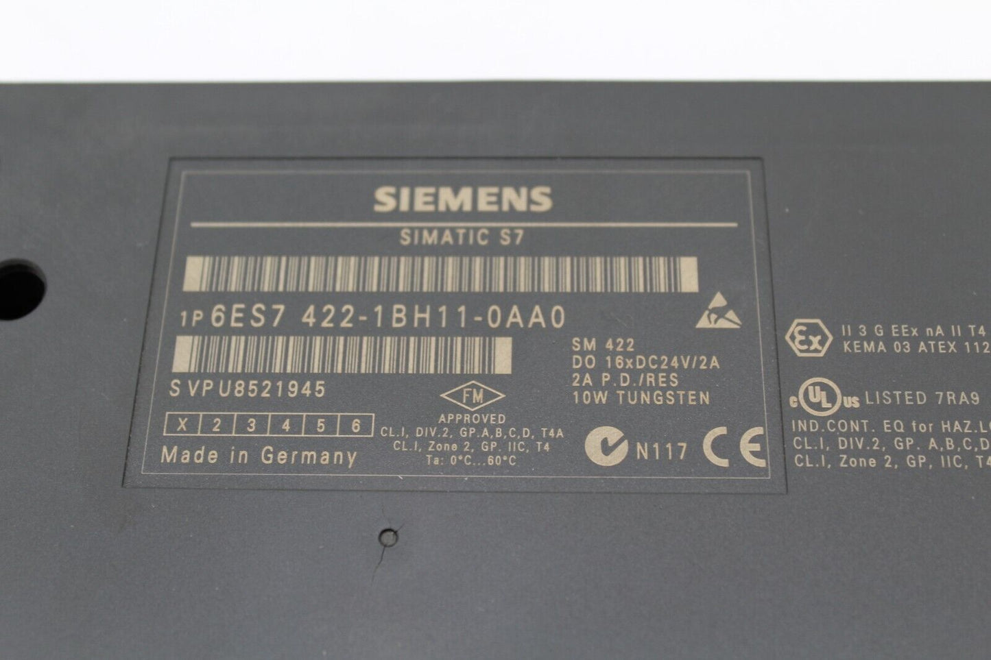 Siemens 6ES7 422-1BH01-0AA0 Simatic S7 Digital Output Module (No Cover)