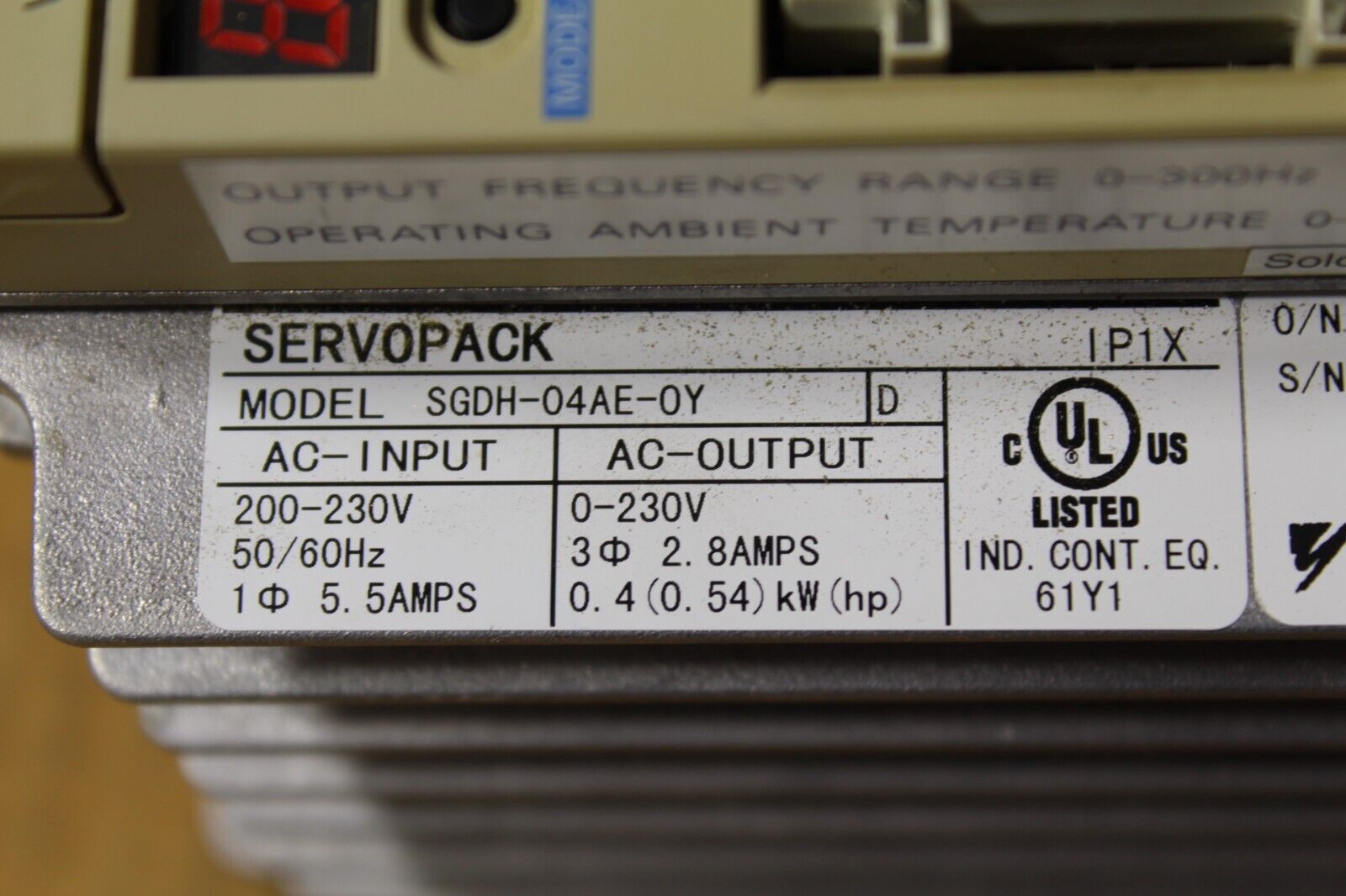 Yaskawa SGDH-04AE-OY Servopack