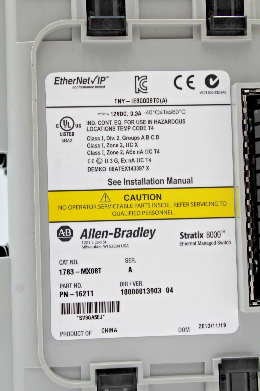 Allen-Bradley 1783-MX08T Stratix 8000 Ethernet Maingrid Switch