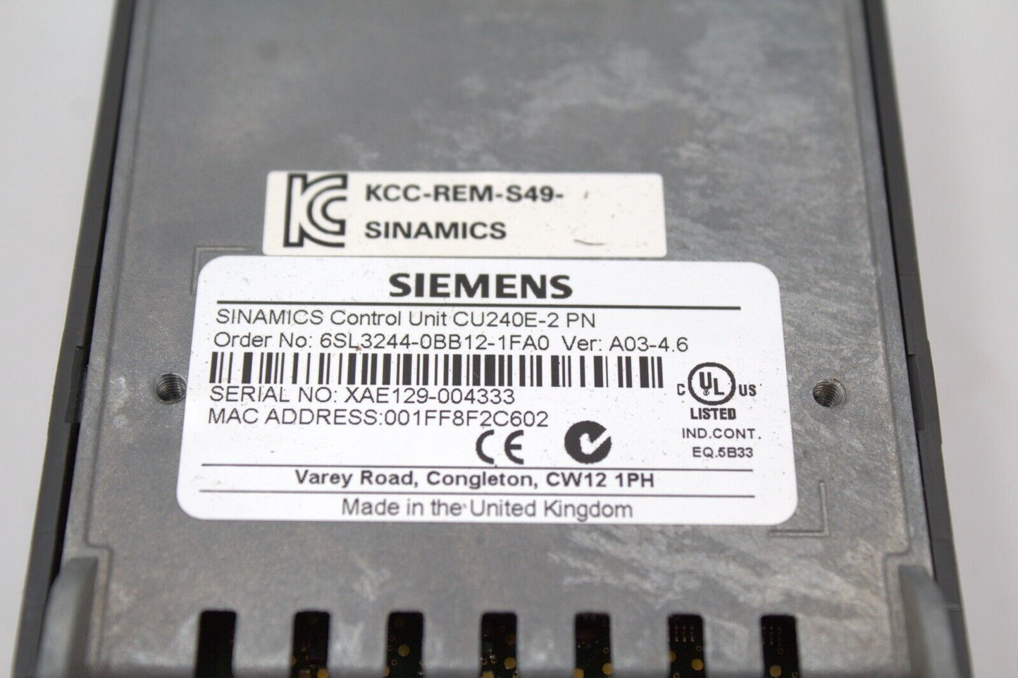 Siemens 6SL3244-0BB12-1FA0 Control Unit