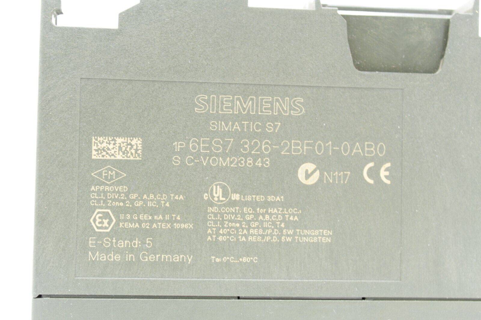 Siemens 6ES7 326-2BF01-0AB0 Simatic S7 Digital Output Module w/Diagnostic Alarm