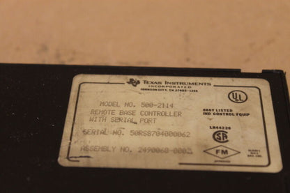 TEXAS INSTRUMENTS 500-5114 REMOTE BASE CONTROLLER