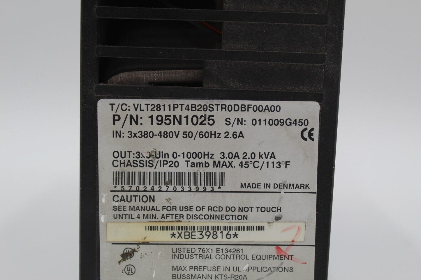 Danfoss 195N1025 VLT-2800 Variable Speed Inverter Drive