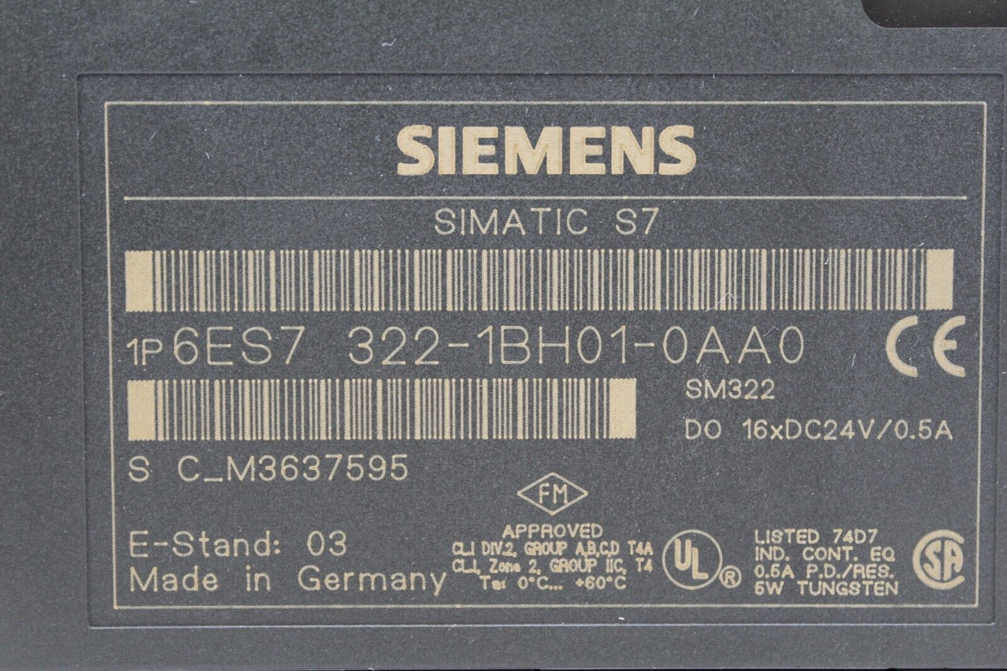 Siemens 6ES7 322-1BH01-0AA0 Output Module *No Cover