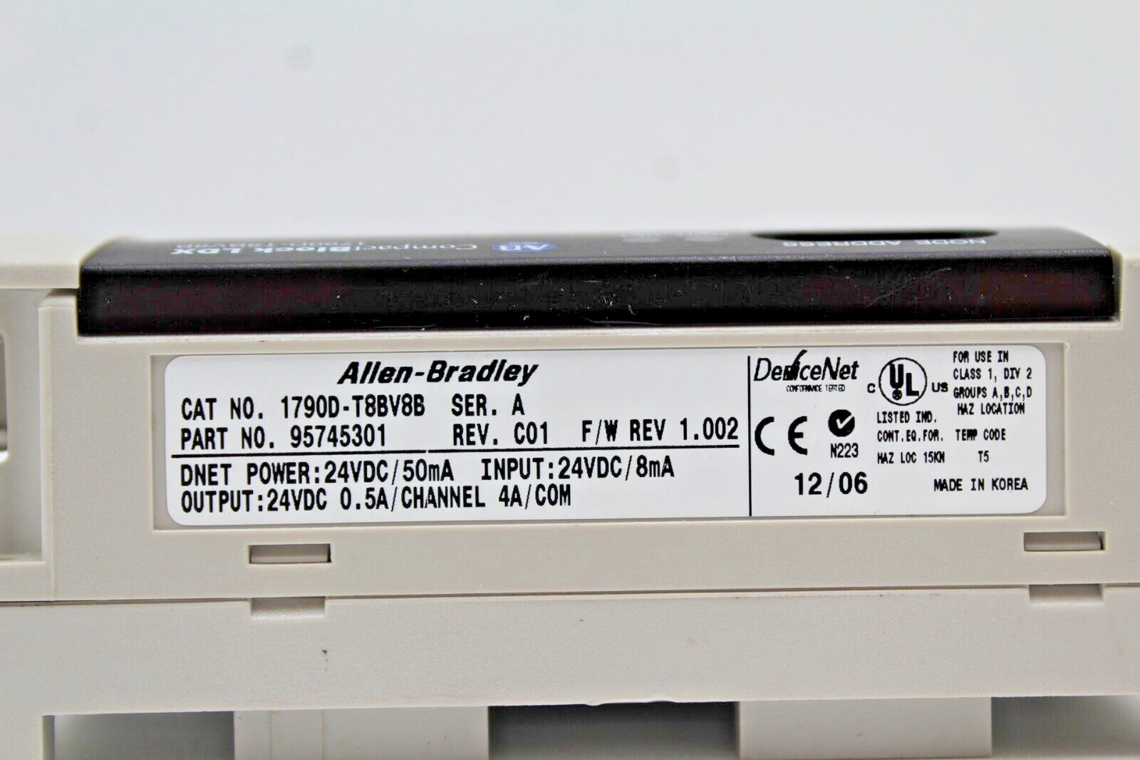 Allen-Bradley 1790D-T8BV8B CompactBlock LDX Point Base Block