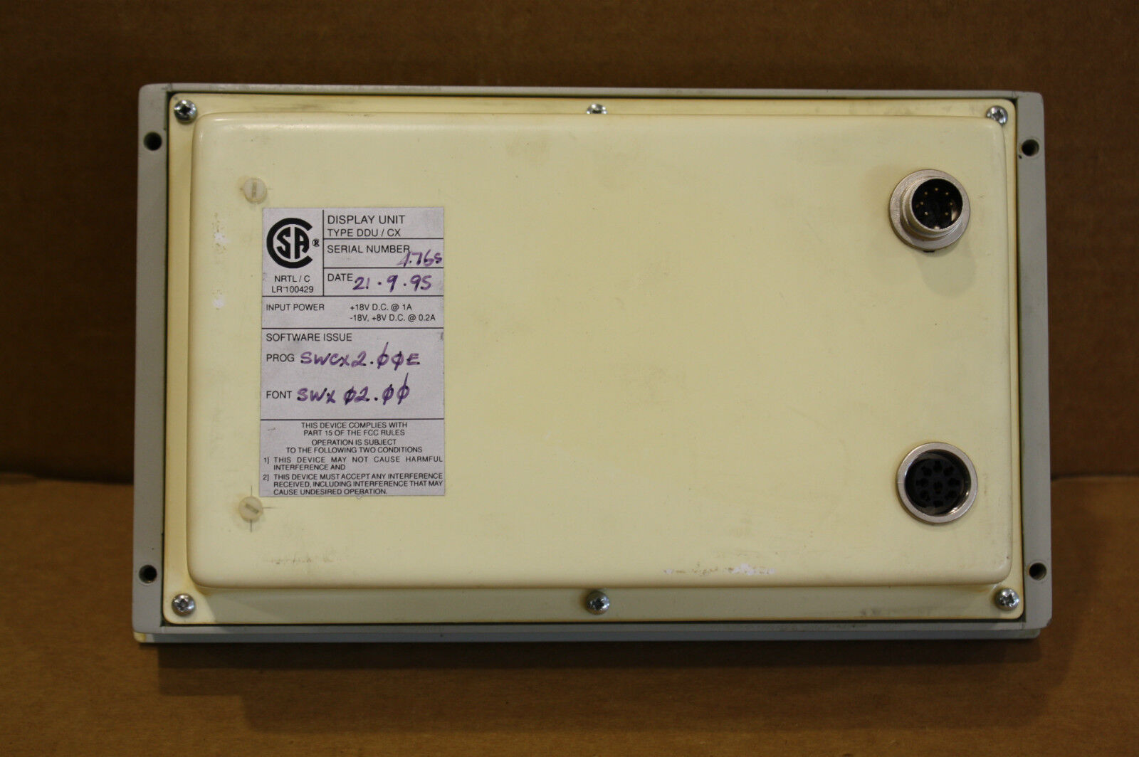 DEEMSTOP DDU/CX INTERFACE DISPLAY