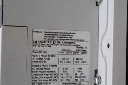 Allen Bradley 20F11FD096AA0NNNNN PowerFlex 753