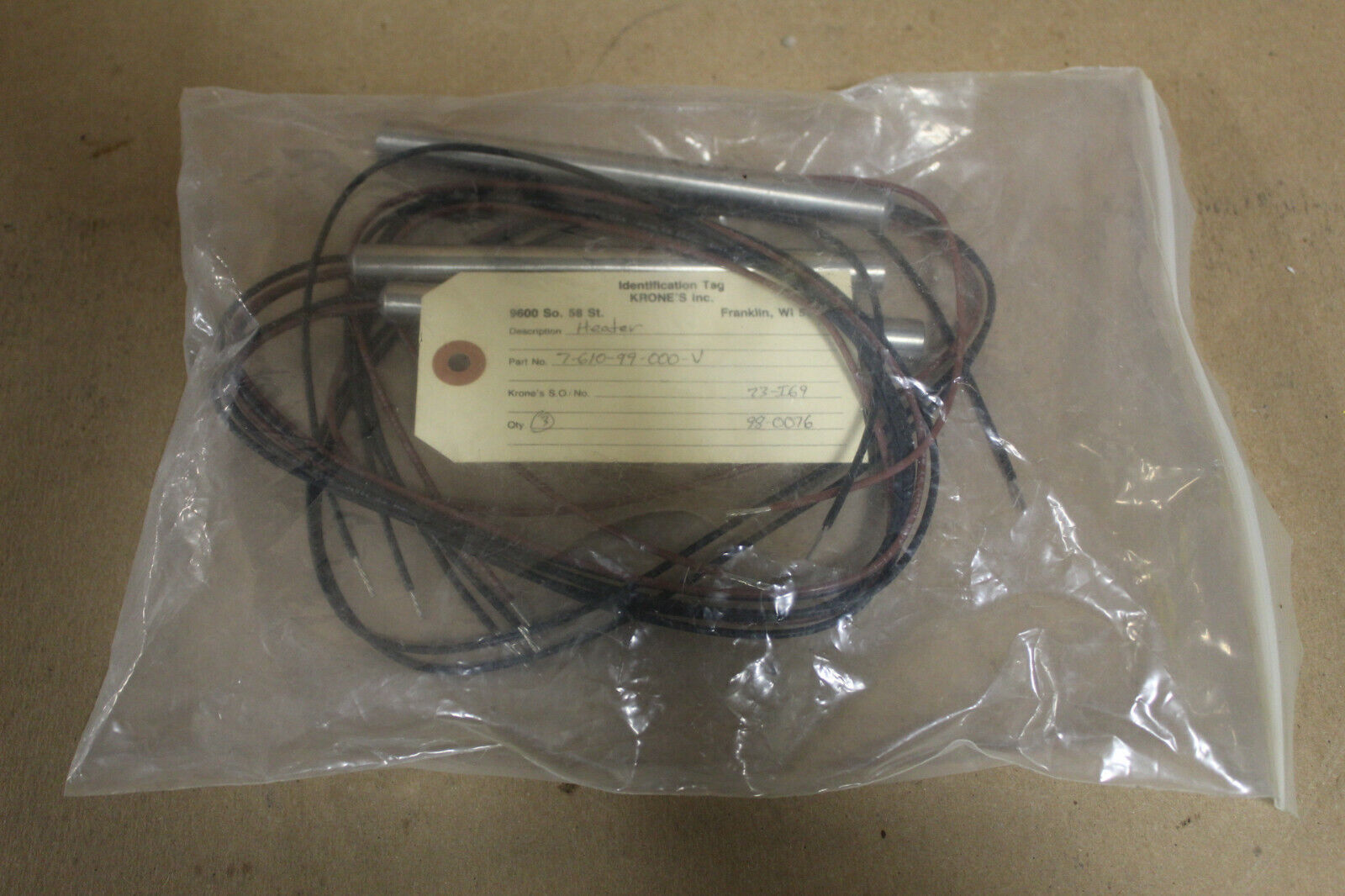 CHROMALOX 7-610-99-000-V HEATER ELEMENT 1 PCS