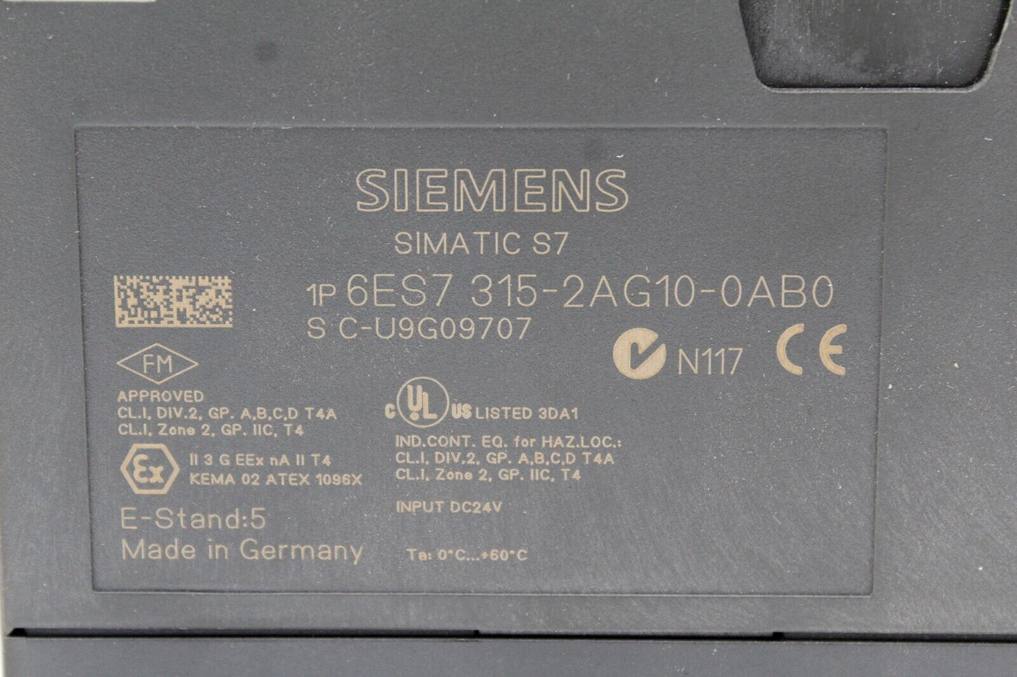 Siemens 6ES7315-2AG10-0AB0 Processor Broken Mount*
