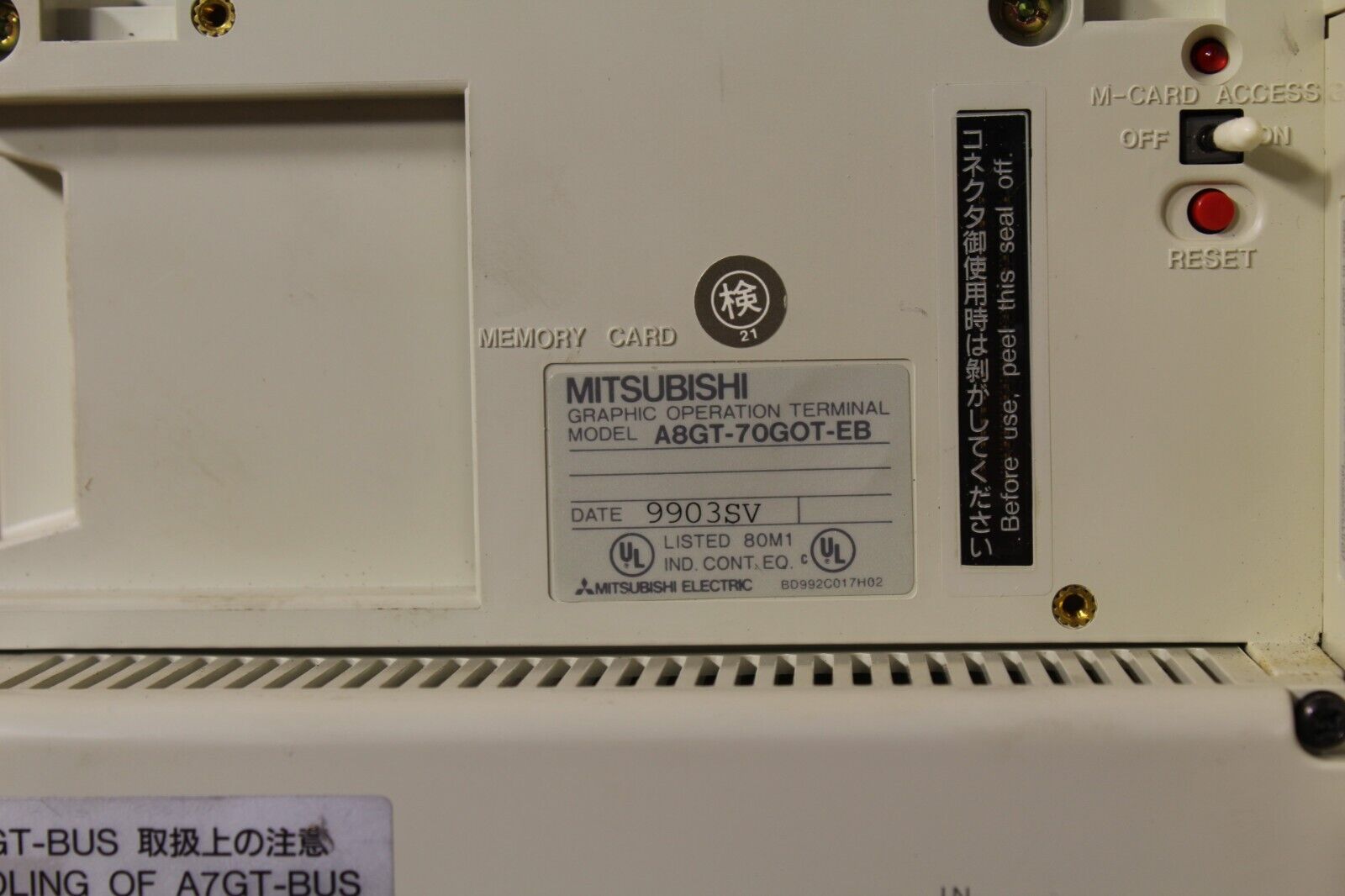 Mitsubishi A8GT-70GOT-EB Operator Touch Panel