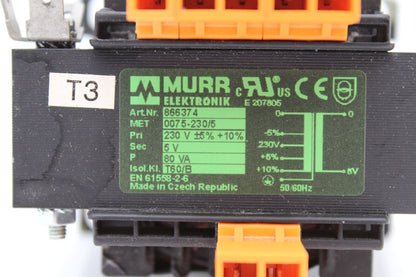 Murr Elektronik 866374 Single Phase Transformer