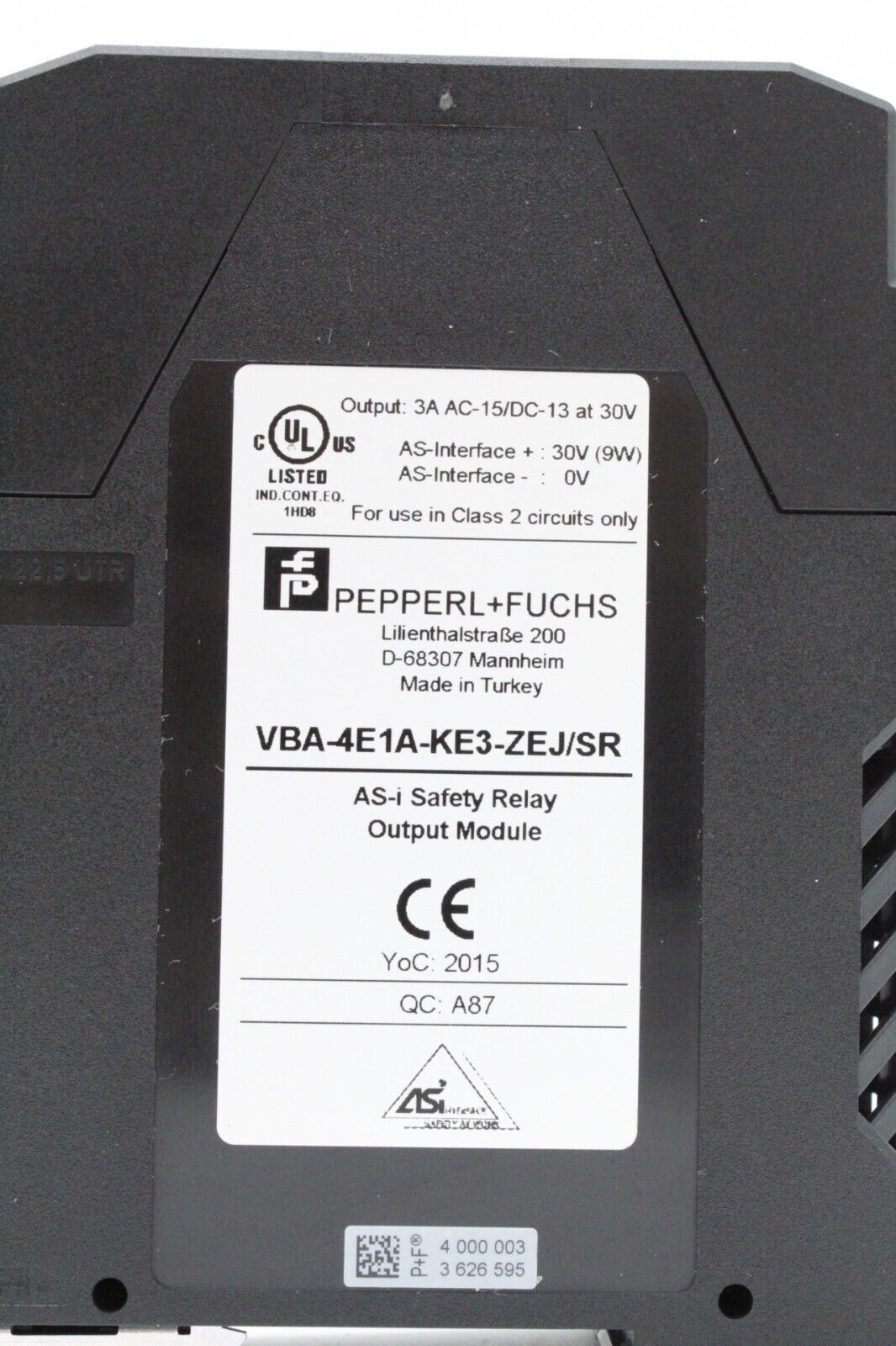 Pepperl + Fuchs VBA-4E1A-KE3-ZEJ/SR 30V Safety Output Module