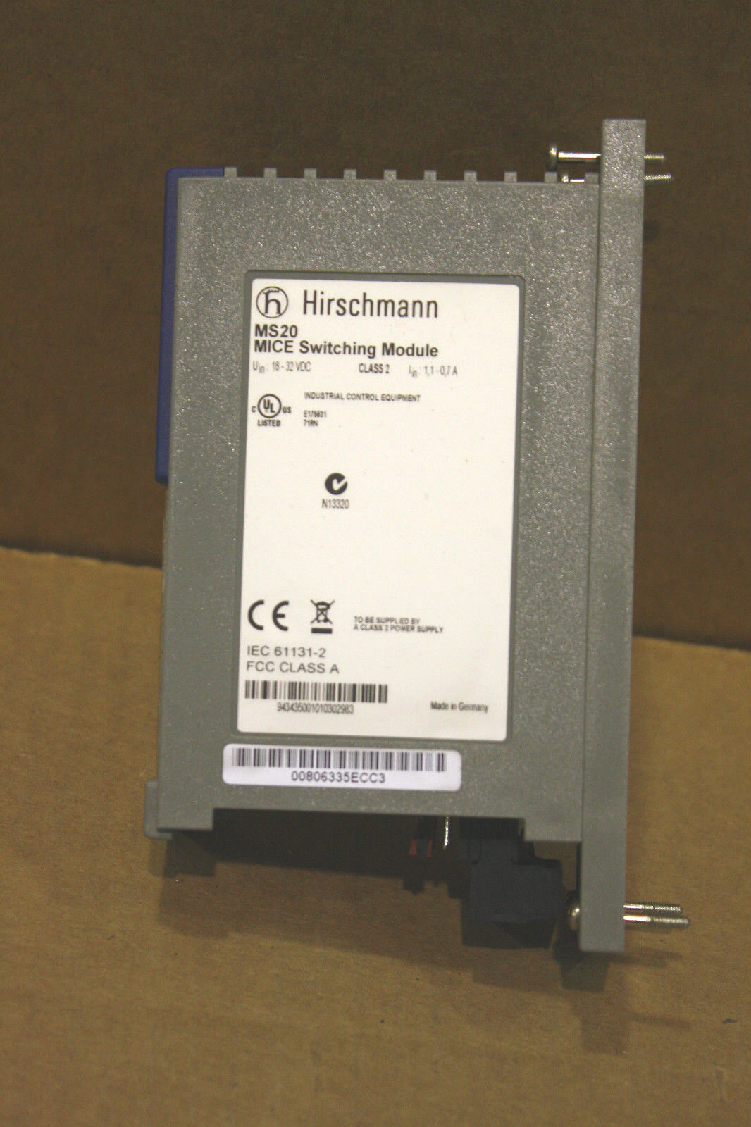 HIRSCHMANN MS20-0800SAAEHH01.0.05 MICE ETHERNET SWITCHING MODULE