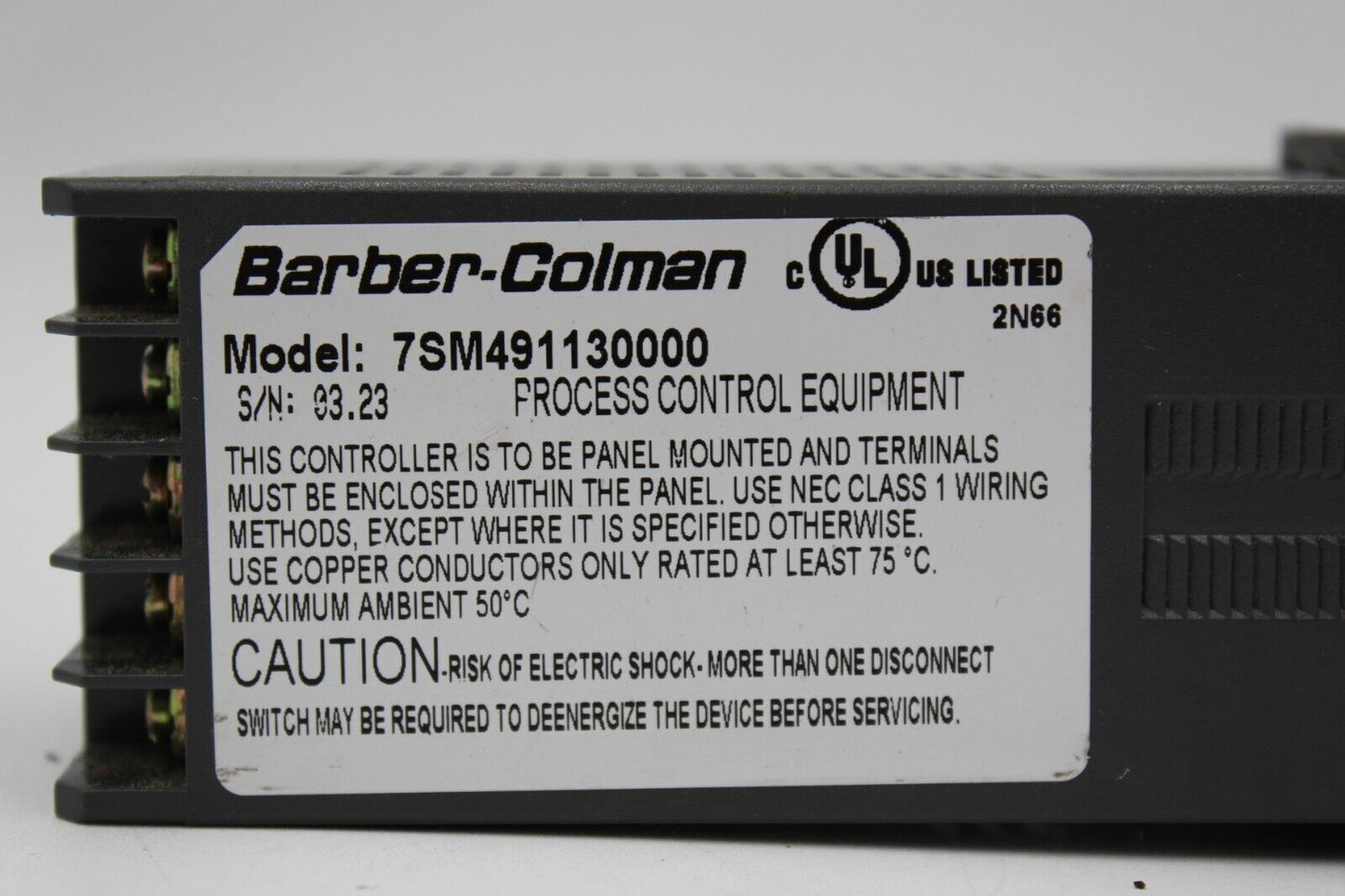 Barber-Colman 7SM491130000 Temperature Controller