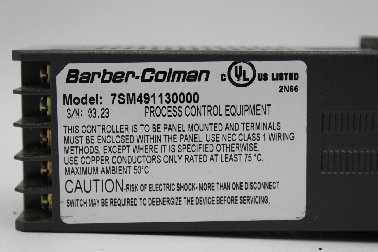 Barber-Colman 7SM491130000 Temperature Controller