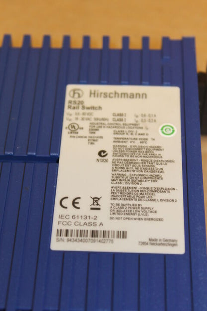 HIRSCHMANN RS20-0400T1T1SDAEHH03.0.01 RAIL SWITCH
