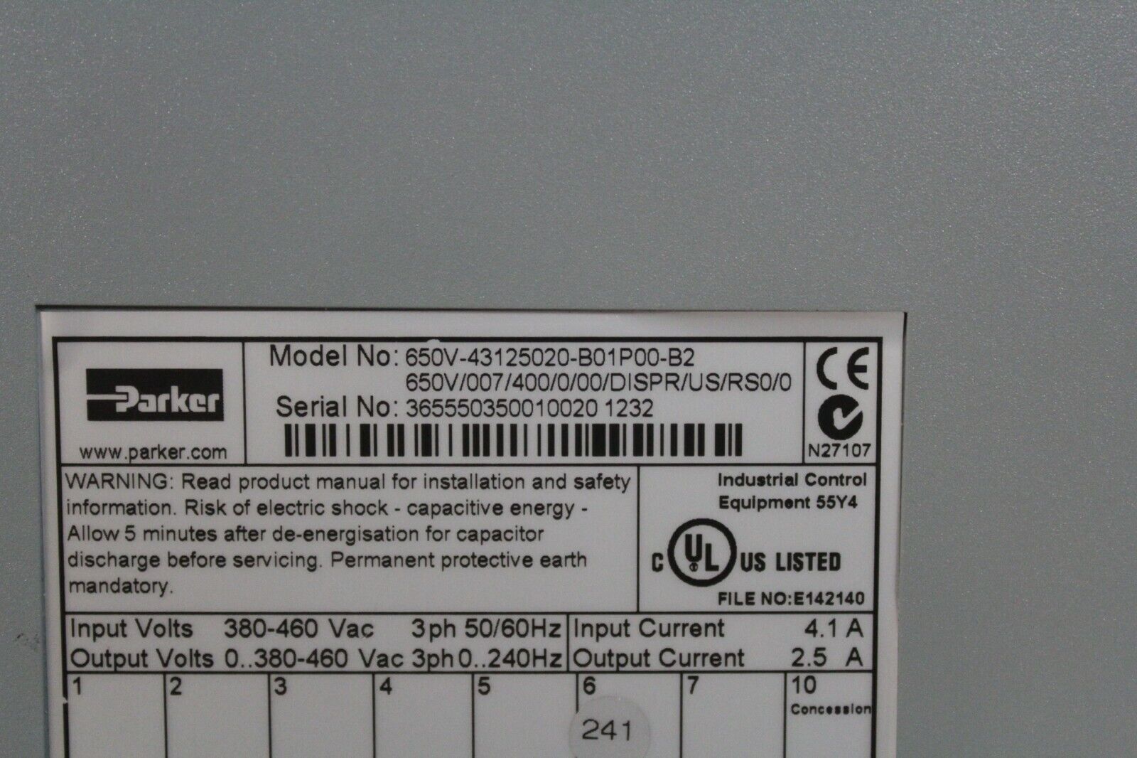 Parker 650V-43125020-B01P00-B2 Drive