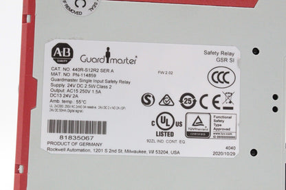 Allen-Bradley 440R-S12R2 Single Input Safety Relay (Chip in Case)