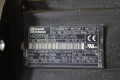 Rexroth Indramat MKD071B-061-GP0-KN Permanent Magnet Servo Motor