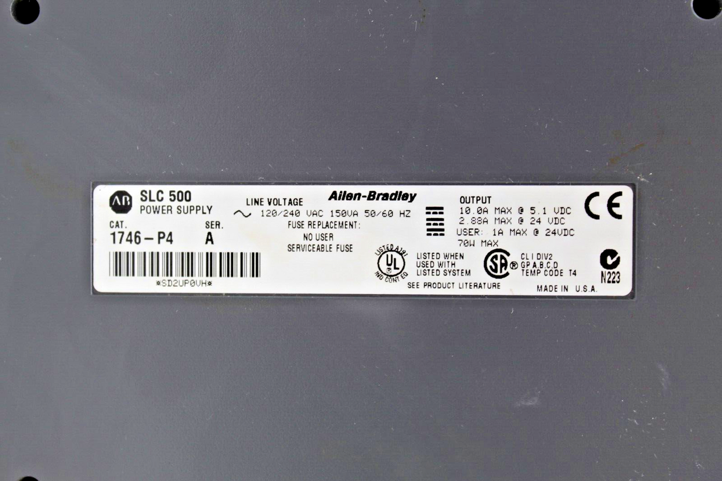 Allen-Bradley 1746-P4 SLC 500 Power Supply (No Cover)