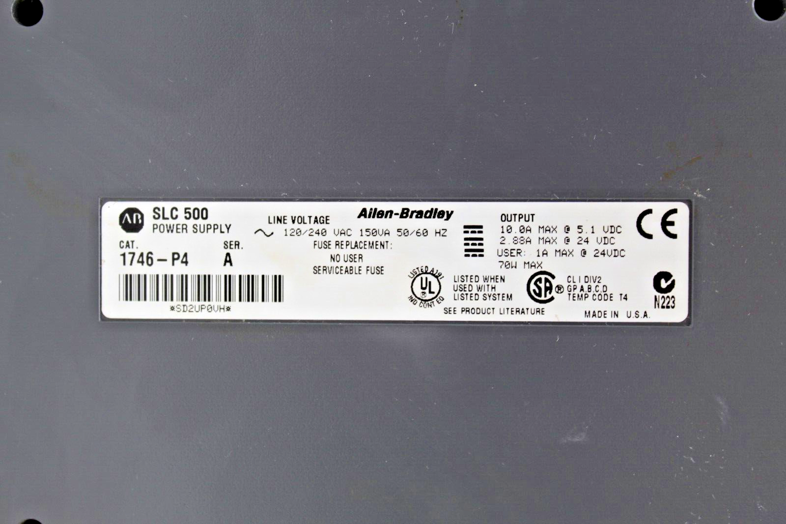 Allen-Bradley 1746-P4 SLC 500 Power Supply (No Cover)