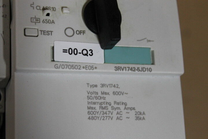 SIEMENS 3RV1742-5JD10 CIRCUIT BREAKER
