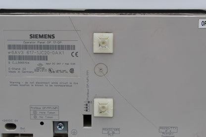 Siemens 6AV3 617-1JC20-0AX1 Operator Panel (Cracked Case)