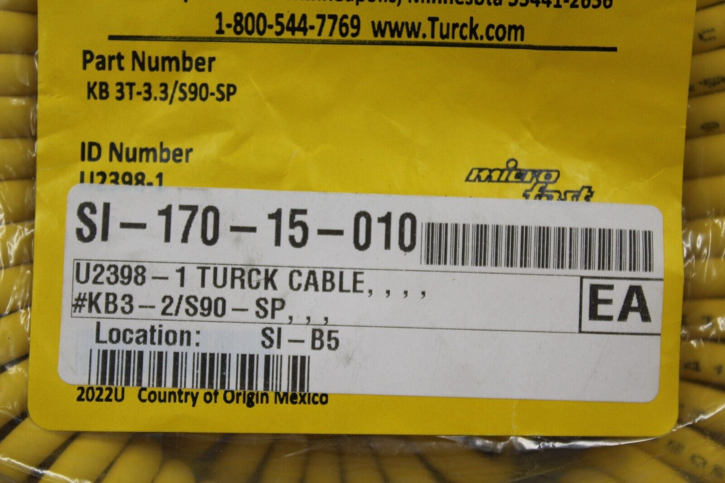 Turck KB3T-3.3/S90-SP Cordset