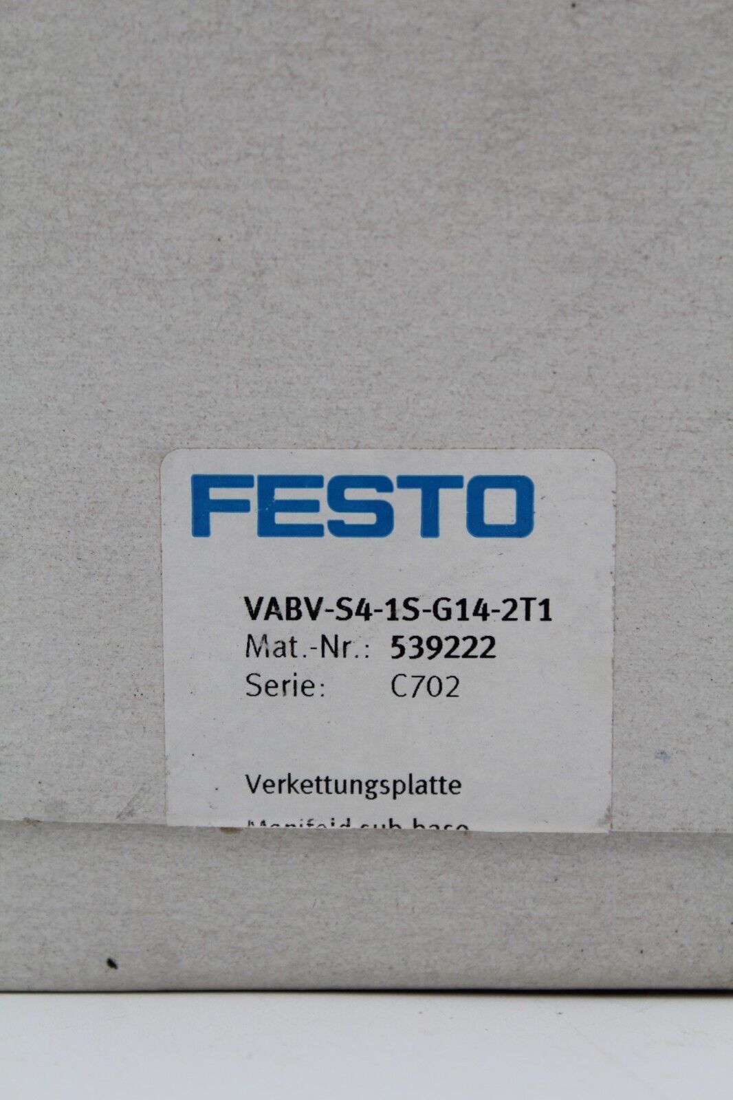 Festo VABV-S4-1S-G14-2T1 Pneumatic Manifold Base