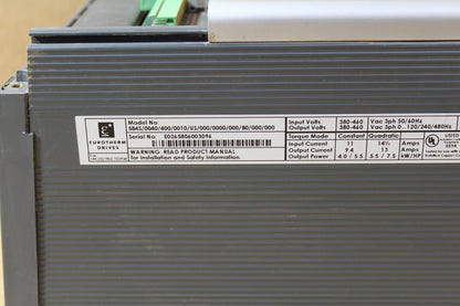 Eurotherm 584S/0040/400/0010/US/000/0000/000/B0/000/000 Inverter (No Cover)