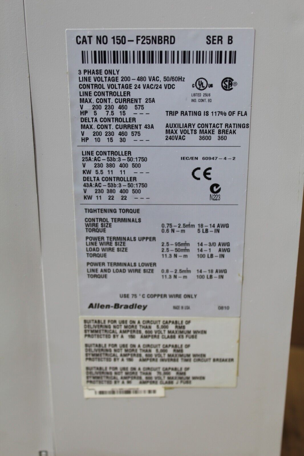 Allen-Bradley 150-F25NBRD SMC-Flex Smart Motor Controller