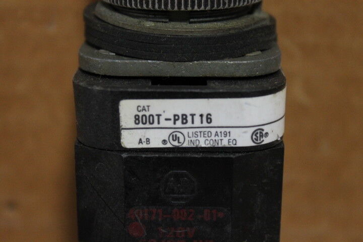 Allen-Bradley 800T-PBT16 Illuminated Push Button Blue with 800T-N296 & Bezel