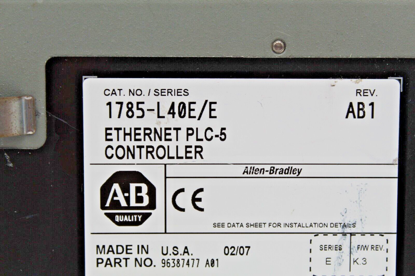 Allen Bradley 1785-L40E/E Processor