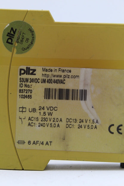 Pilz S3UM 24VDC UM 400/440VAC Safety Relay
